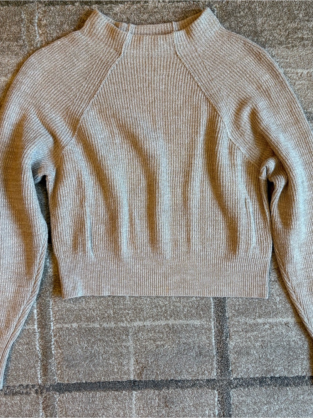 Free People Too Good Heathered Beige Knit Sweater XS